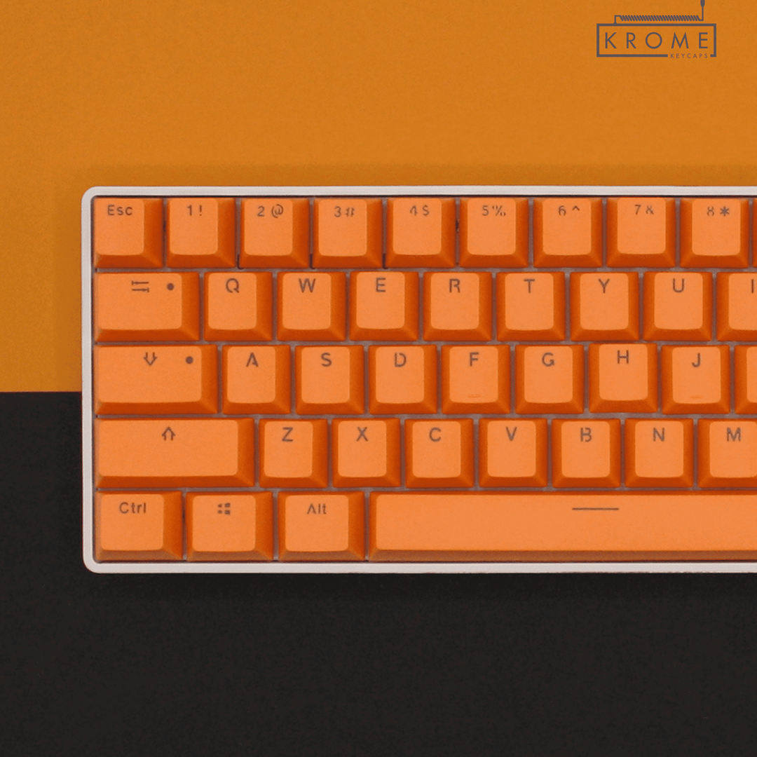 Orange PBT Czech Keycaps - ISO-CZ - 65/75% Sizes - Dual Language Keycaps - kromekeycaps