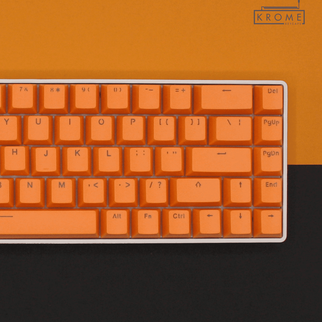 UK Orange PBT Korean (Hangul) Keycaps - 65/75% Sizes - Dual Language Keycaps - kromekeycaps