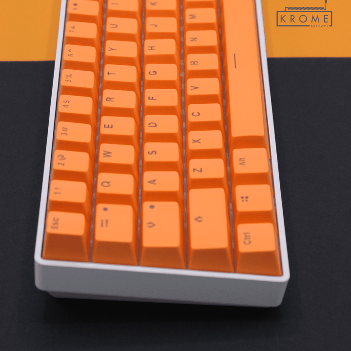 Orange PBT Dutch Keycaps - ISO-NL - 65/75% Sizes - Dual Language Keycaps - kromekeycaps