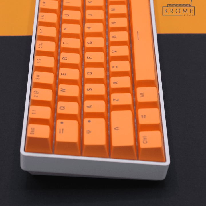 Orange PBT Czech Keycaps - ISO-CZ - 65/75% Sizes - Dual Language Keycaps - kromekeycaps
