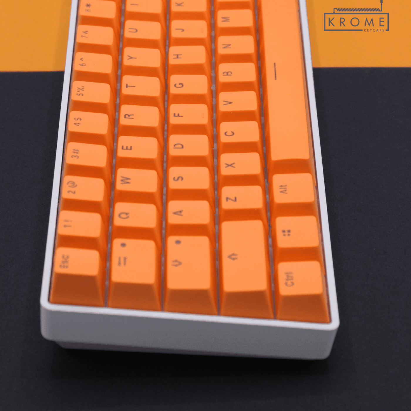 Orange PBT German Keycaps - ISO-DE - 65/75% Sizes - Dual Language Keyc ...