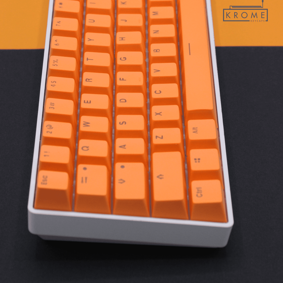 UK Orange PBT Japanese (Hiragana) Keycaps - 65/75% Sizes - Dual Language Keycaps - kromekeycaps