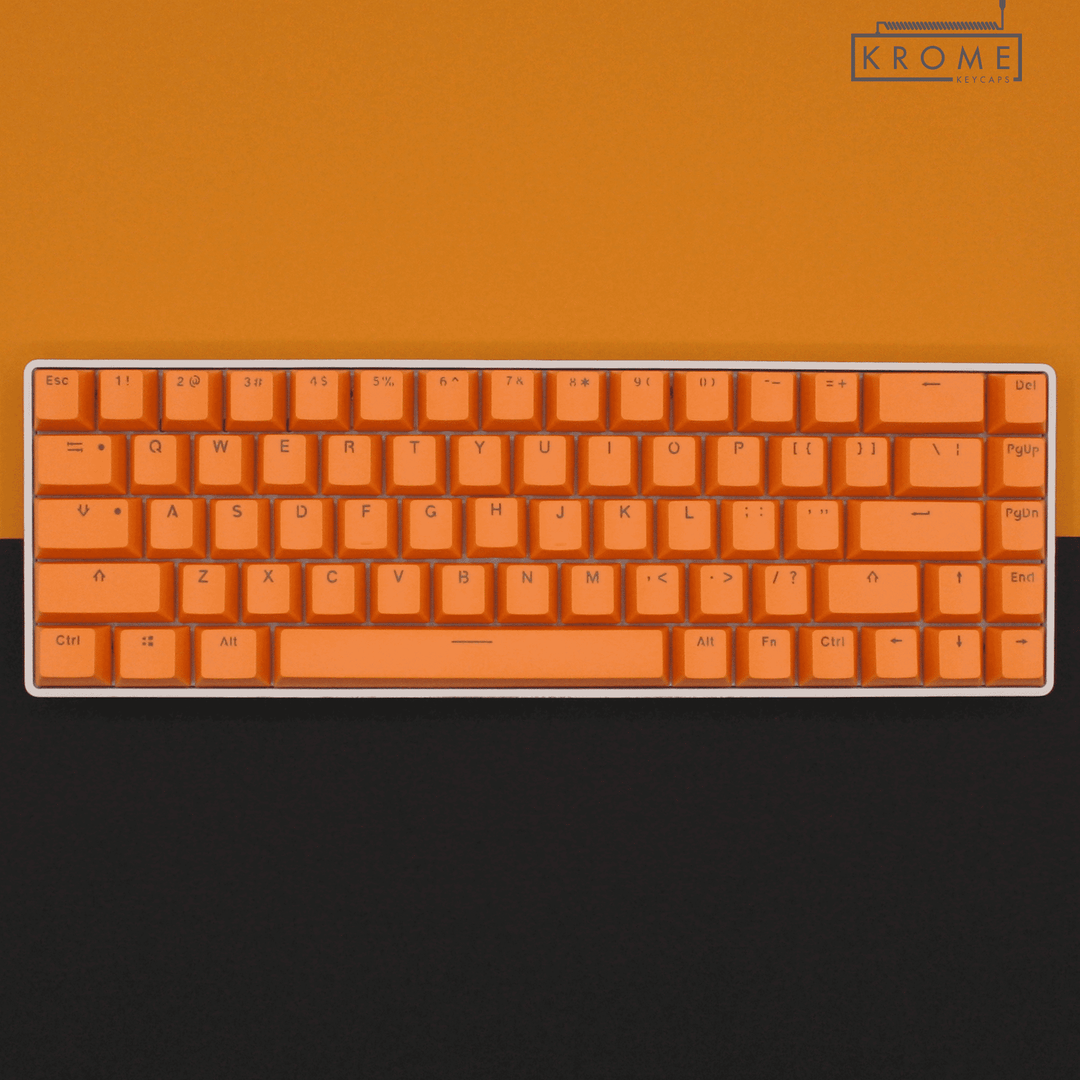 Orange PBT Czech Keycaps - ISO-CZ - 65/75% Sizes - Dual Language Keycaps - kromekeycaps