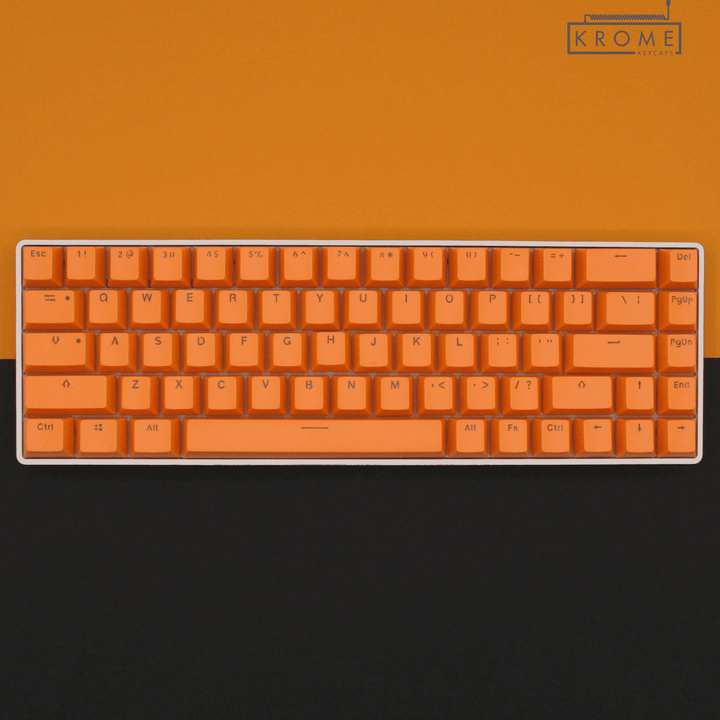 Orange PBT Czech Keycaps - ISO-CZ - 65/75% Sizes - Dual Language Keycaps - kromekeycaps