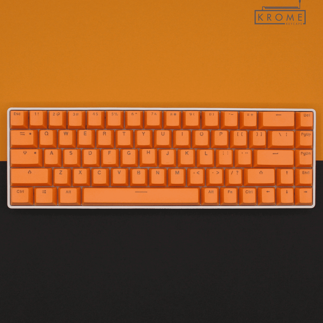 UK Orange PBT Korean (Hangul) Keycaps - 65/75% Sizes - Dual Language Keycaps - kromekeycaps