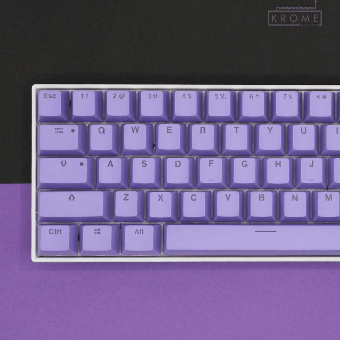 UK Purple PBT Keychron (Layout) Keycaps - 65/75% Sizes - Dual Language Keycaps - kromekeycaps