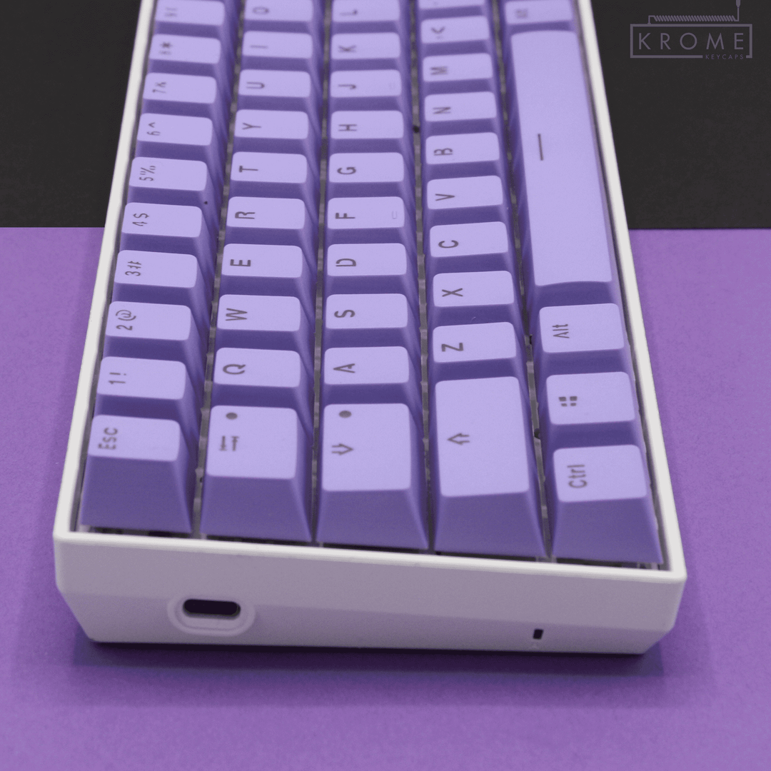 Purple PBT Dutch Keycaps - ISO-NL - 65/75% Sizes - Dual Language Keycaps - kromekeycaps