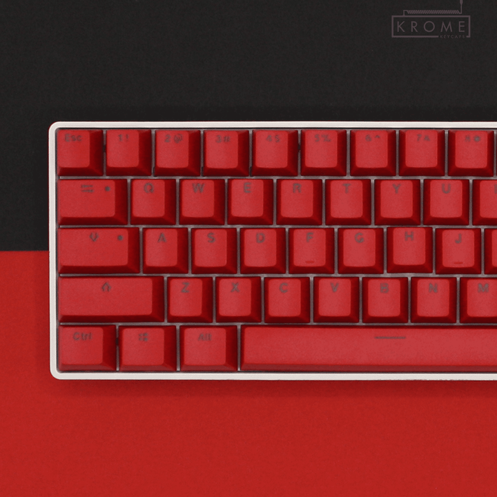 Red Backlit PBT Keycaps - 65/75% Krome Keycaps LTD Single Colour, USA