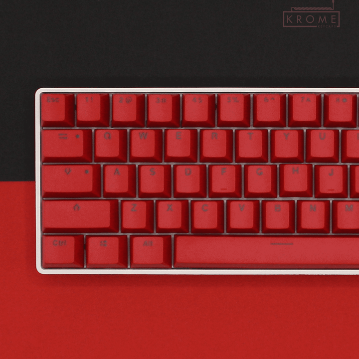 Red German (ISO-DE) Dual Language PBT Keycaps - 65/75% Krome Keycaps LTD german