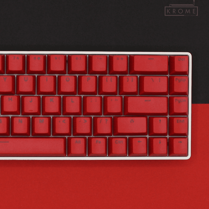 UK Red PBT Keychron (Layout) Keycaps - 65/75% Sizes - Dual Language Keycaps - kromekeycaps