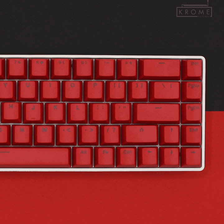 Red German (ISO-DE) Dual Language PBT Keycaps - 65/75% Krome Keycaps LTD german