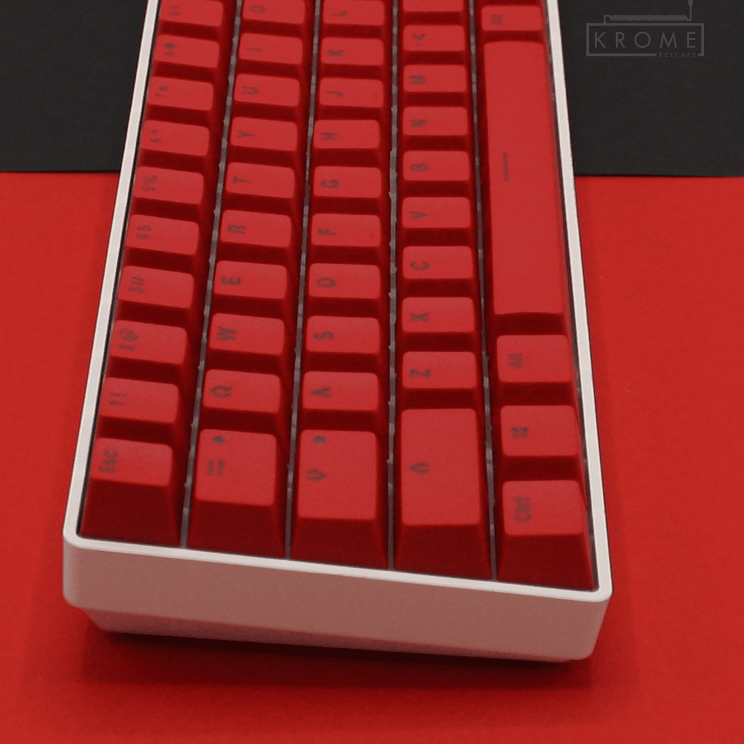 Red PBT Czech Keycaps - ISO-CZ - 65/75% Sizes - Dual Language Keycaps - kromekeycaps