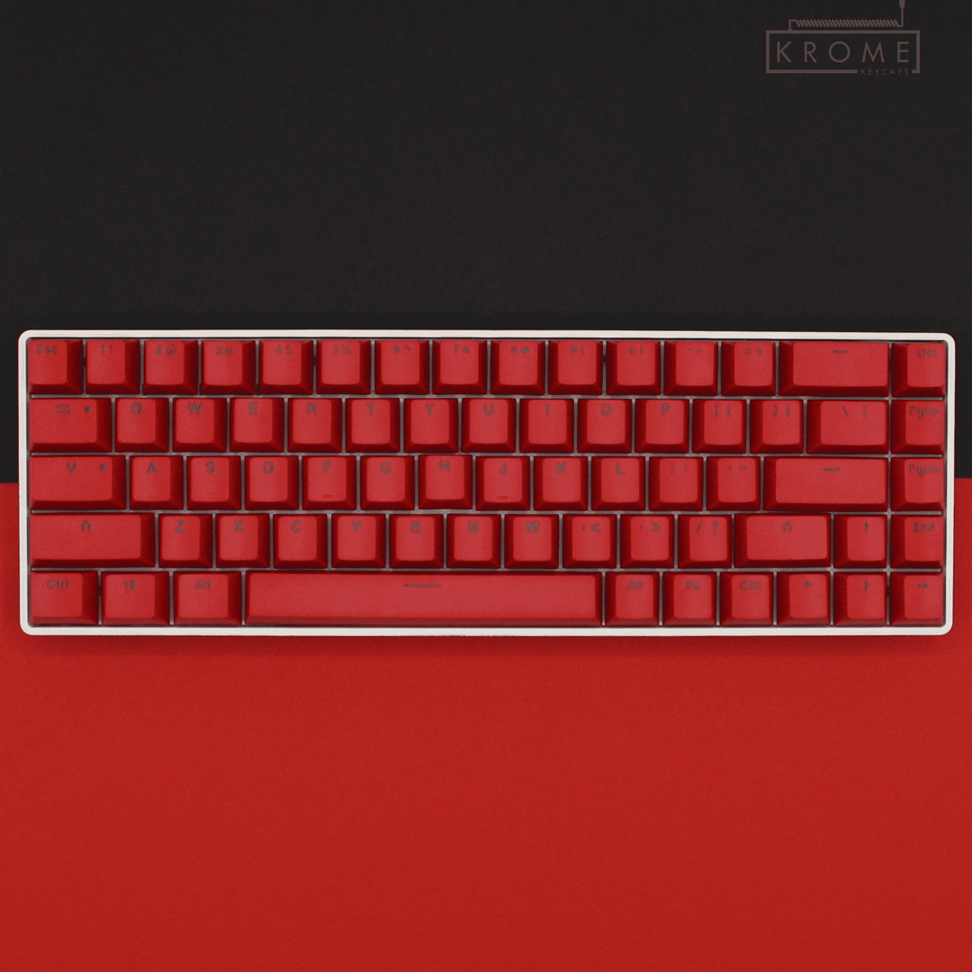 Red German (ISO-DE) Dual Language PBT Keycaps - 65/75% Krome Keycaps LTD german