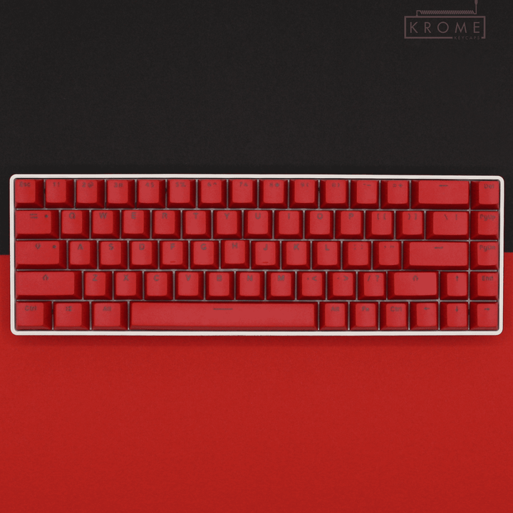 Red Backlit PBT Keycaps - 65/75% Krome Keycaps LTD Single Colour, USA