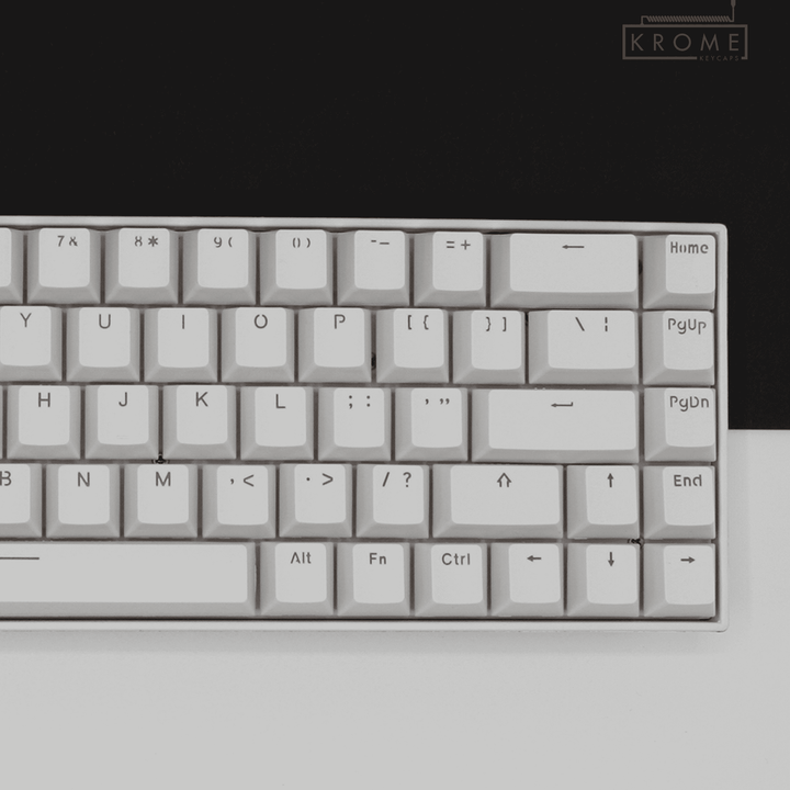 White PBT Spanish Keycaps - ISO-ES - 65/75% Sizes - Dual Language Keycaps - kromekeycaps