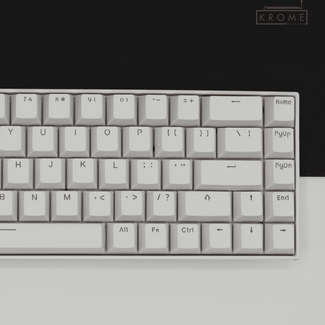White Dutch (ISO-NL) Dual Language PBT Keycaps - 65/75% Krome Keycaps LTD dutch