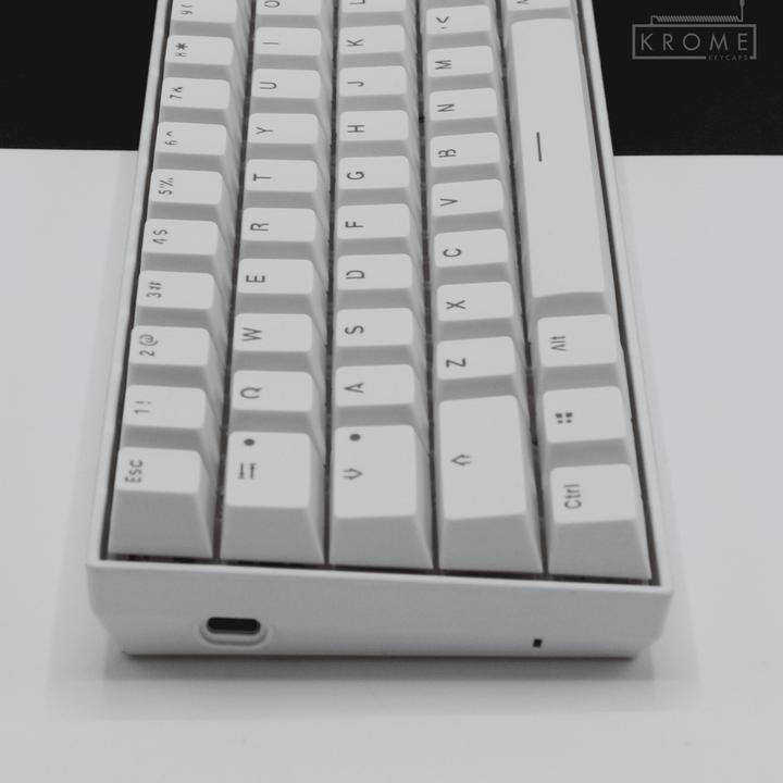 White Dutch (ISO-NL) Dual Language PBT Keycaps - 65/75% Krome Keycaps LTD dutch