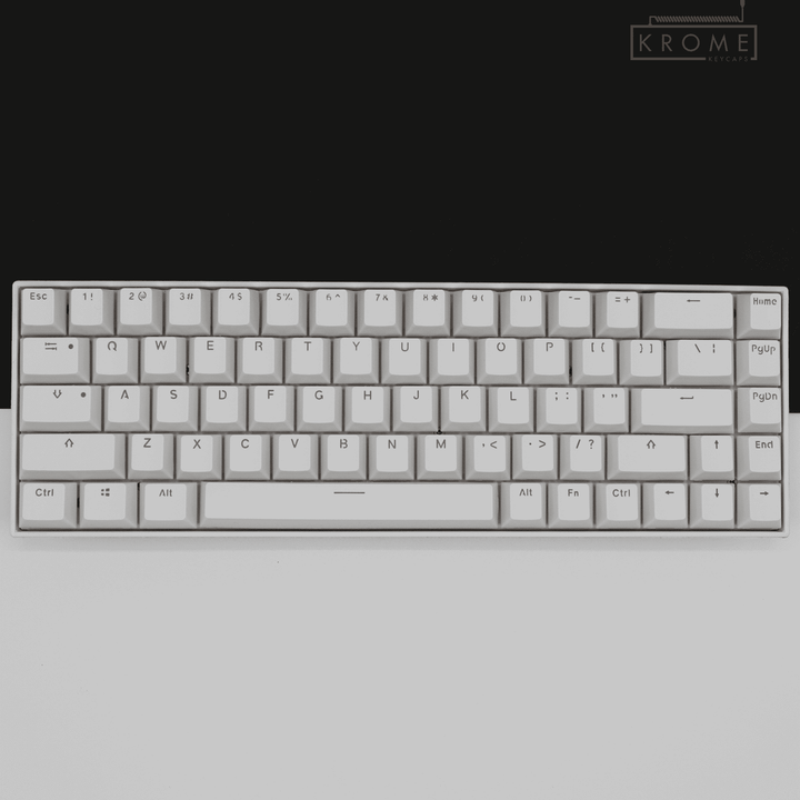 White PBT Dutch Keycaps - ISO-NL - 65/75% Sizes - Dual Language Keycaps - kromekeycaps