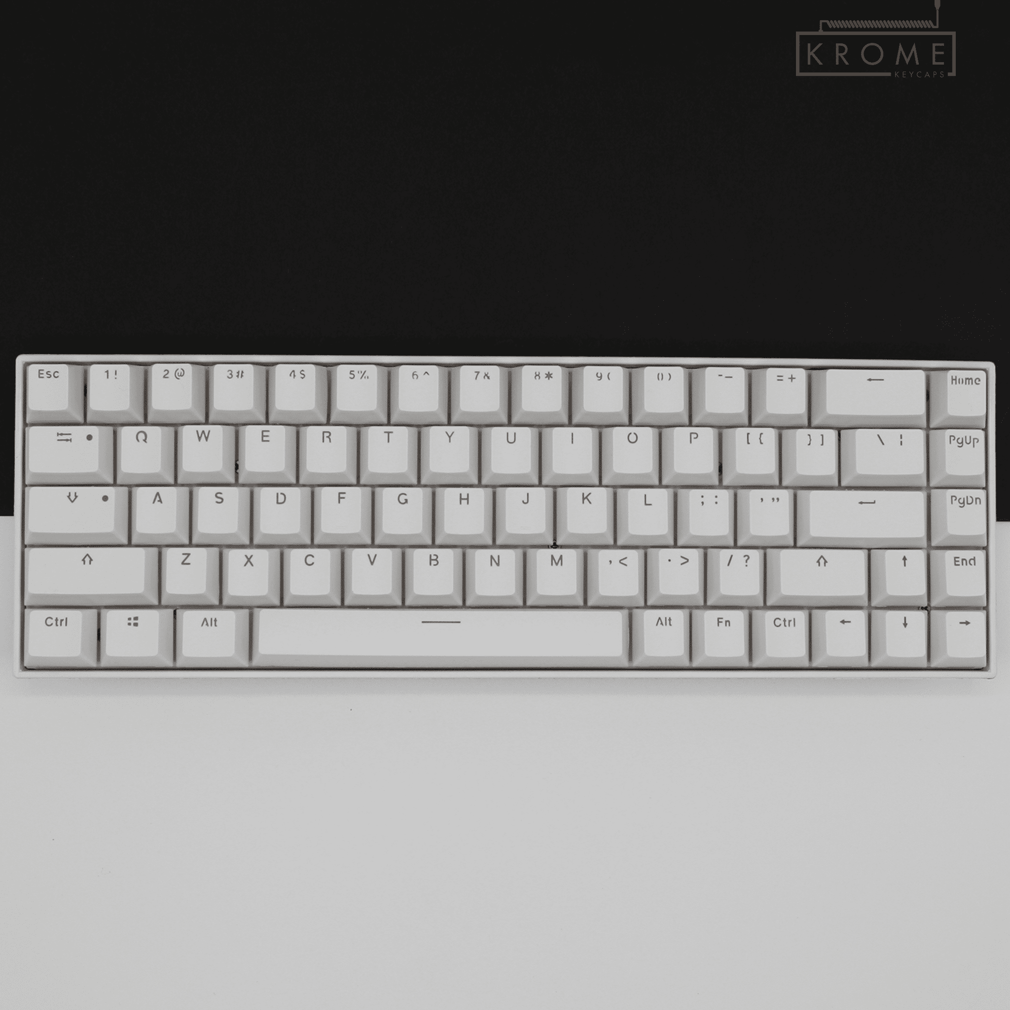 White UK & Japanese Dual Language PBT Keycaps – 65/75% – Krome