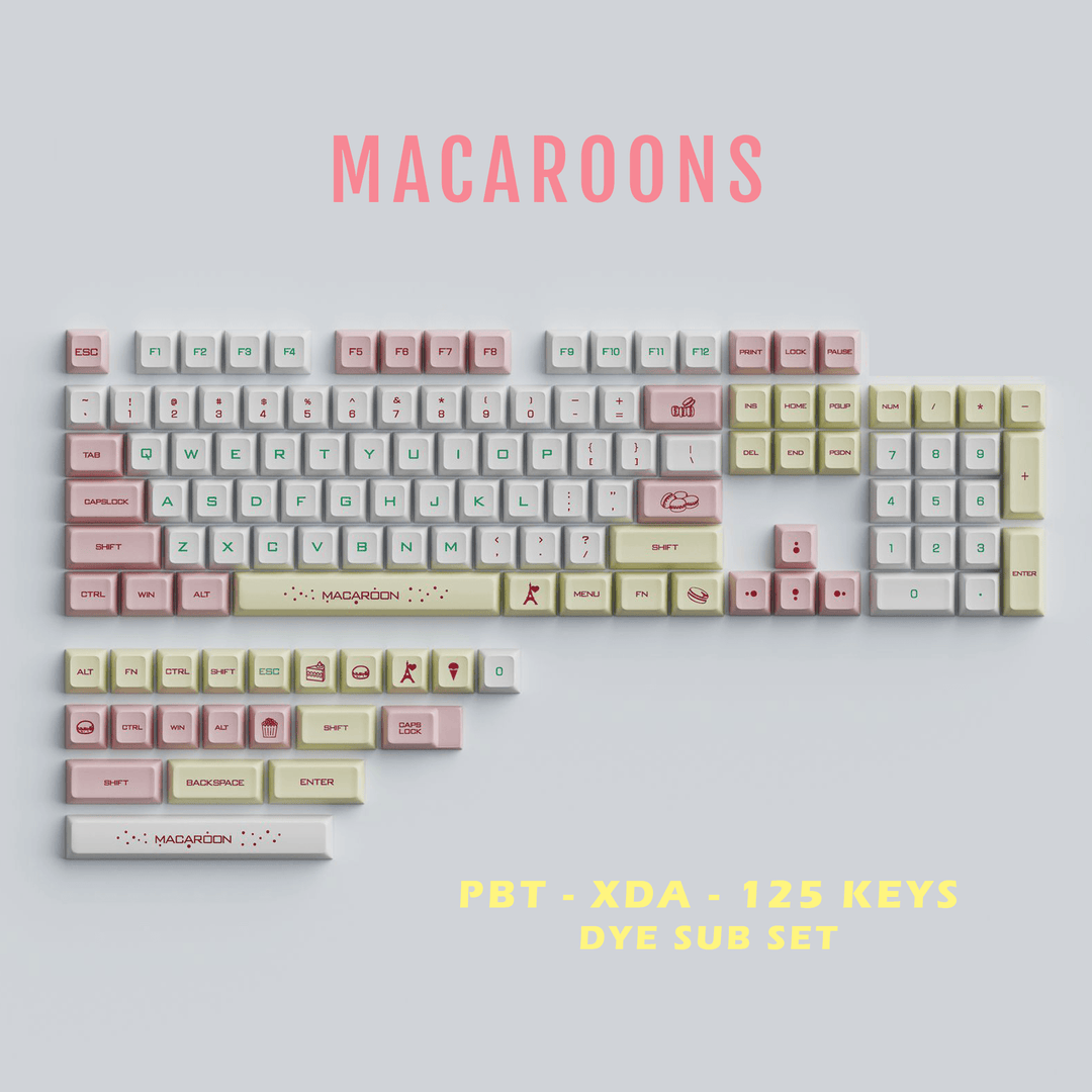 Macaroons - XDA - 125 Keycaps - kromekeycaps