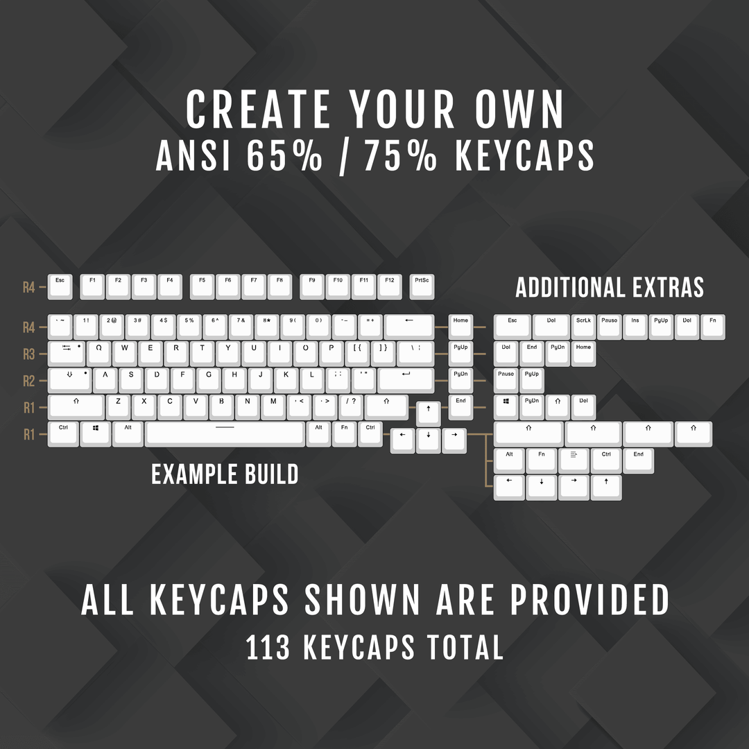 65/75% - ISO/ANSI - Create Your Own Standard - Dual Colour Way Krome Keycaps LTD 96/75/65, Multicolour, Our Favourites, Single Colour, usa