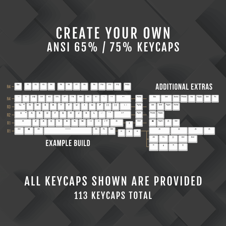 65/75% - ISO/ANSI - Create Your Own Standard - Dual Colour Way Krome Keycaps LTD 96/75/65, Multicolour, Our Favourites, Single Colour, usa
