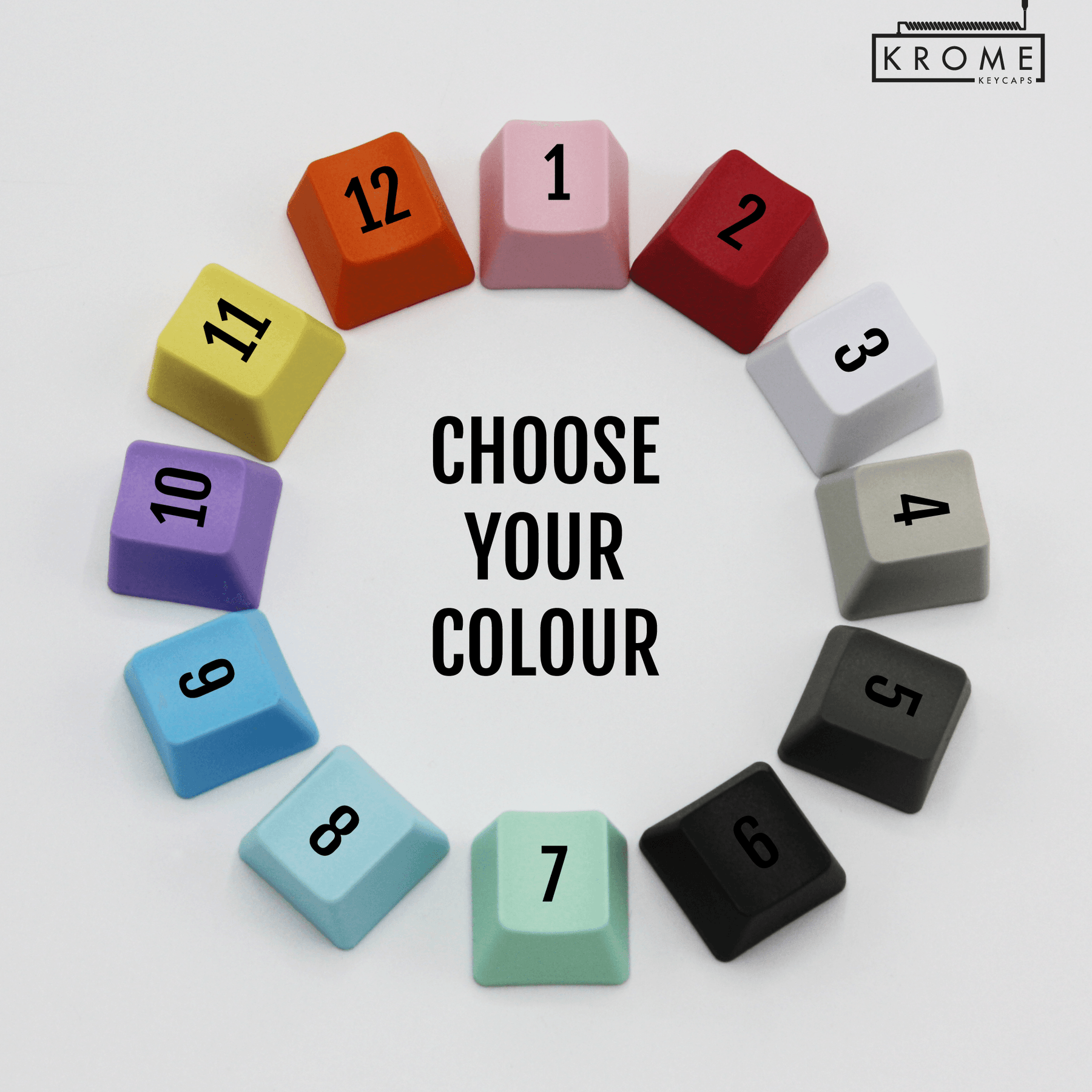 Single Blank OEM PBT Keycaps – Choose Any Row – Krome Keycaps LTD