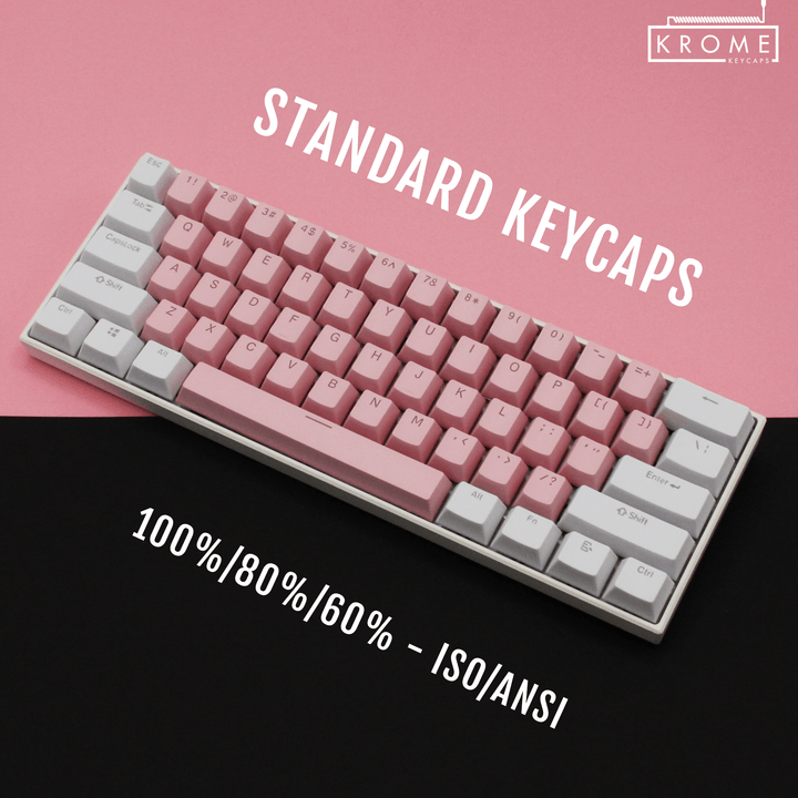 100/80/60% - ISO/ANSI - Create Your Own Standard - Dual Colour Way Krome Keycaps LTD 100/80/60, Multicolour