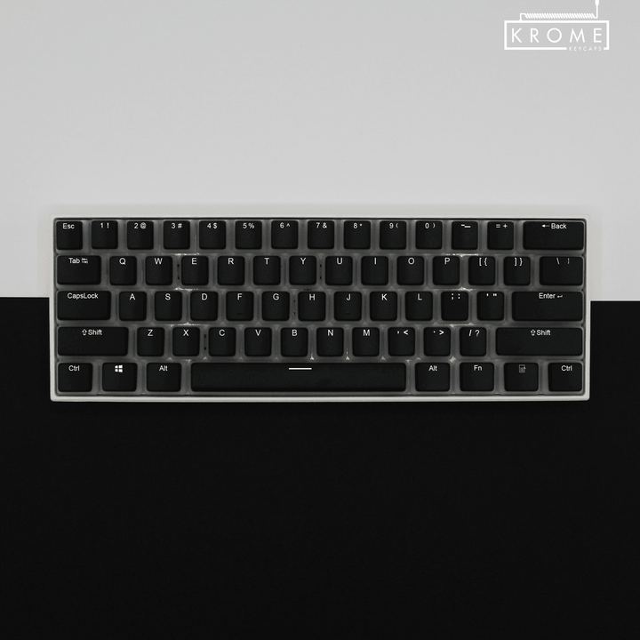 ISO/ANSI - Pudding Black PBT Keycaps - kromekeycaps