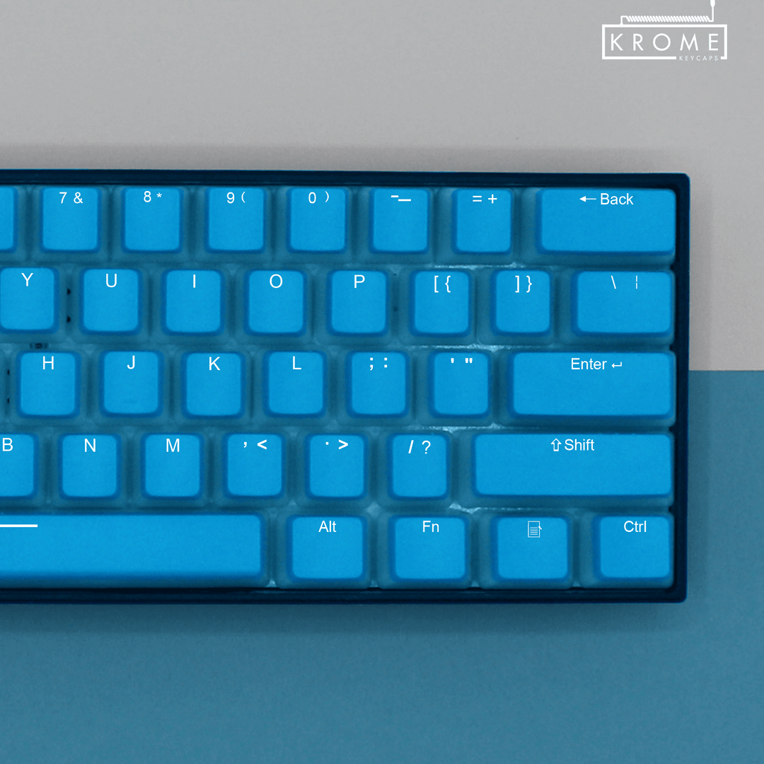 ANSI - Pudding Blue PBT - Kanji/Hiragana Keycaps - kromekeycaps