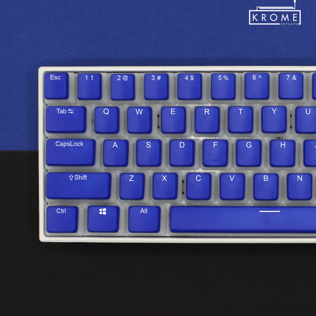 ANSI - Pudding Dark Blue PBT - Kanji/Hiragana Keycaps - kromekeycaps