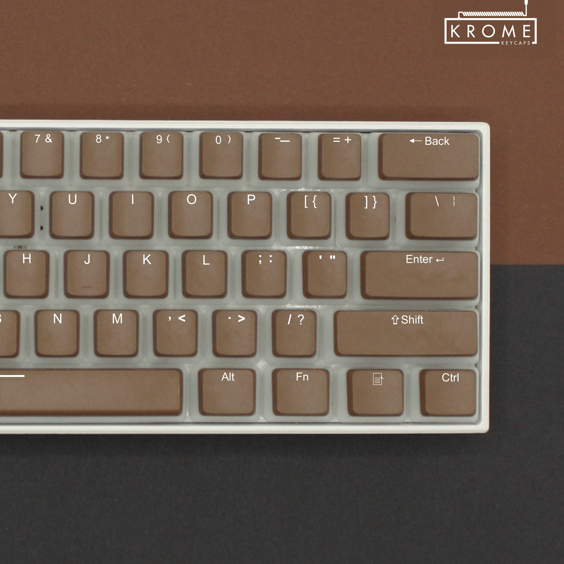 Pudding Keycaops Light Brown Backlit PBT Pudding Keycaps – Krome Keycaps LTD