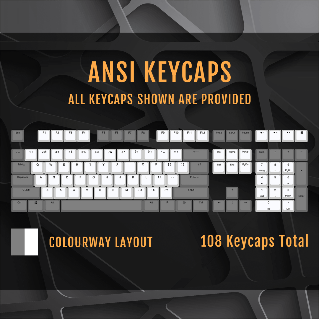 ANSI - Pudding Lime & Turquoise PBT Keycaps Krome Keycaps LTD Pudding Multi