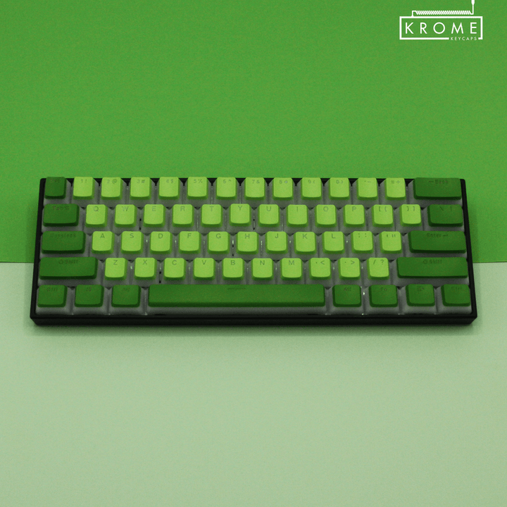 ANSI - Pudding Lime & Green PBT Keycaps - kromekeycaps