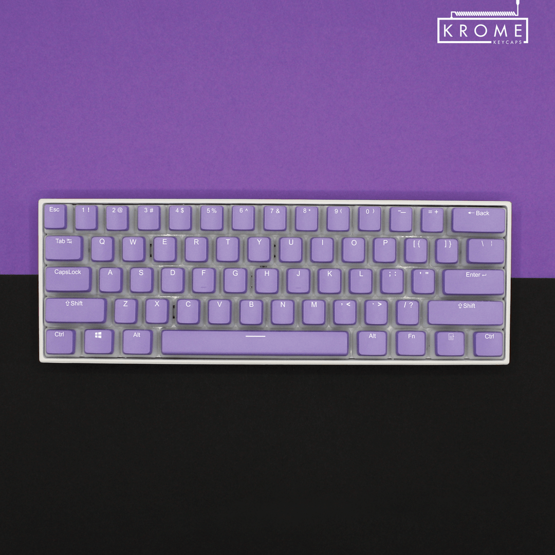 ANSI - Pudding Purple PBT Keycaps - kromekeycaps