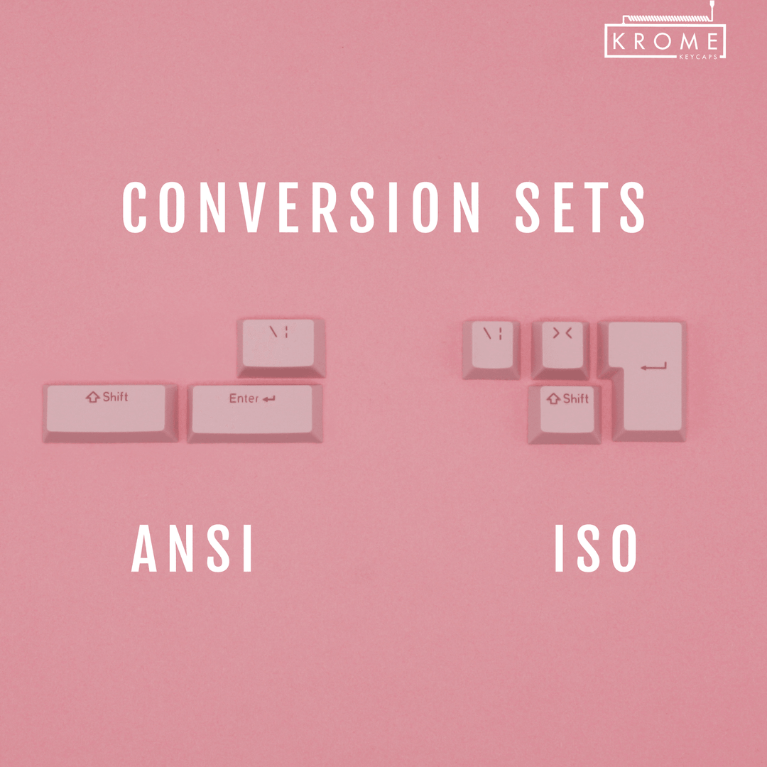 ANSI/ISO - Standard Conversion Kits - Light Pink - kromekeycaps