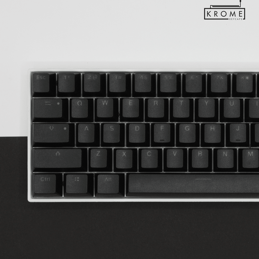Black Backlit PBT Keycaps - 65/75% Krome Keycaps LTD Single Colour, USA