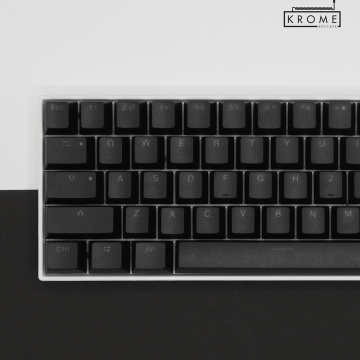 Black Backlit PBT Keycaps - 65/75% Krome Keycaps LTD Single Colour, USA
