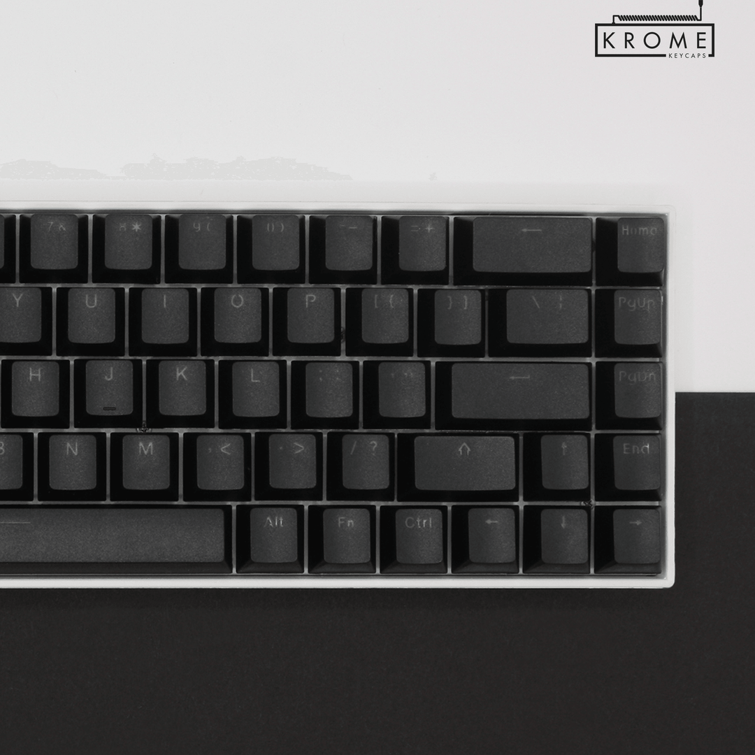 Black Backlit PBT Keycaps - 65/75% Krome Keycaps LTD Single Colour, USA