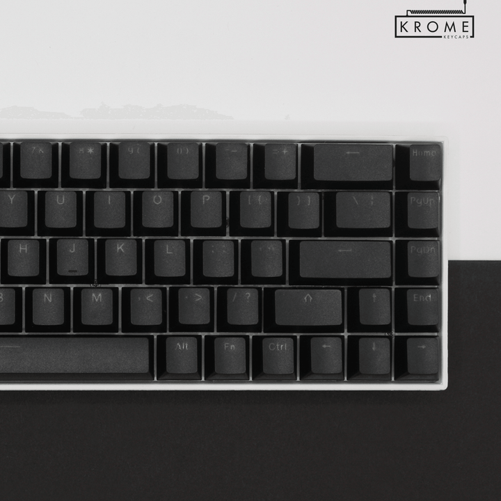 Black Backlit PBT Keycaps - 65/75% Krome Keycaps LTD Single Colour, USA