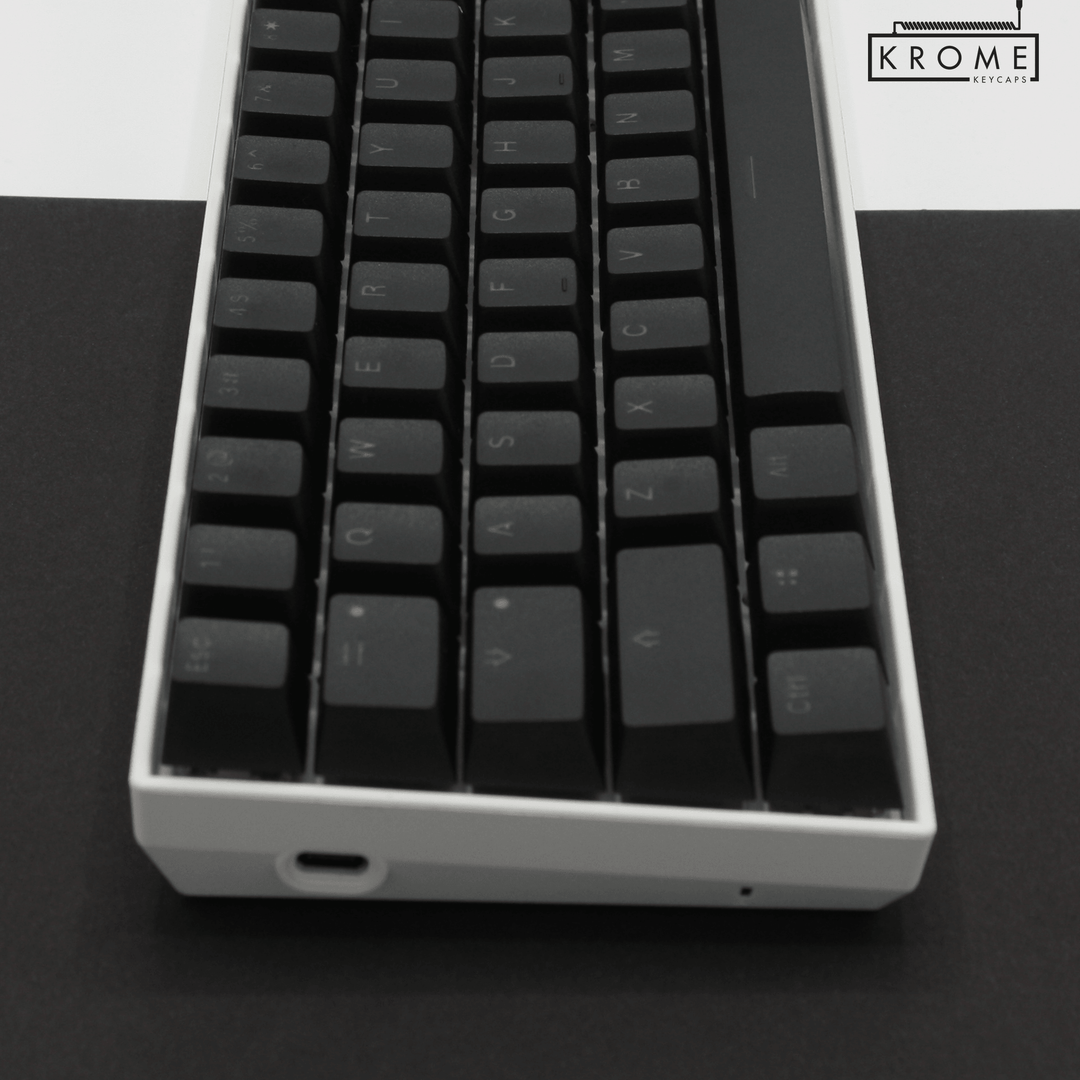 ISO/ANSI - 65/75% - Black PBT Keycaps - kromekeycaps