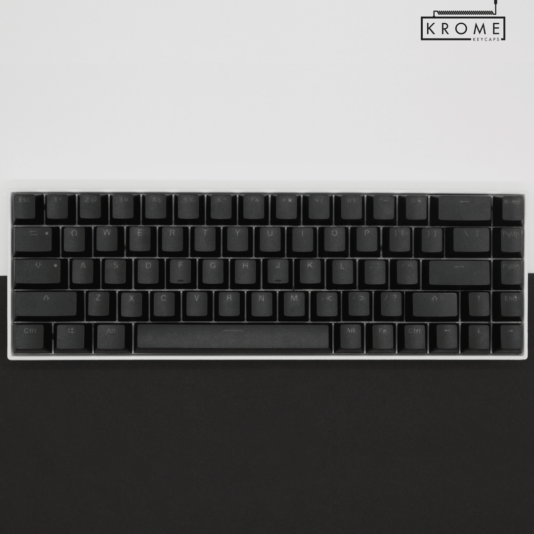 ISO/ANSI - 65/75% - Black PBT Keycaps - kromekeycaps