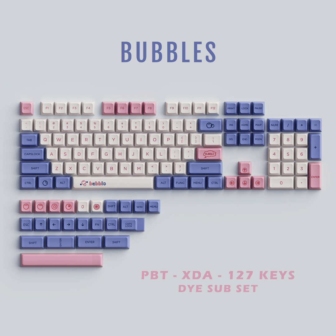 Bubbles - XDA - 127 Keycaps - kromekeycaps