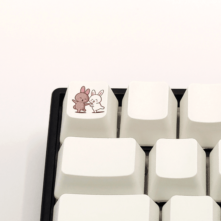 Bunny Couple Custom Keycap Krome Keycaps LTD Individual Keycaps