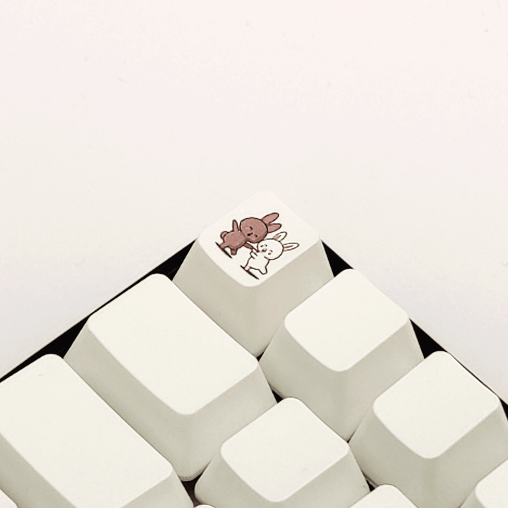 Bunny Couple Custom Keycap - kromekeycaps