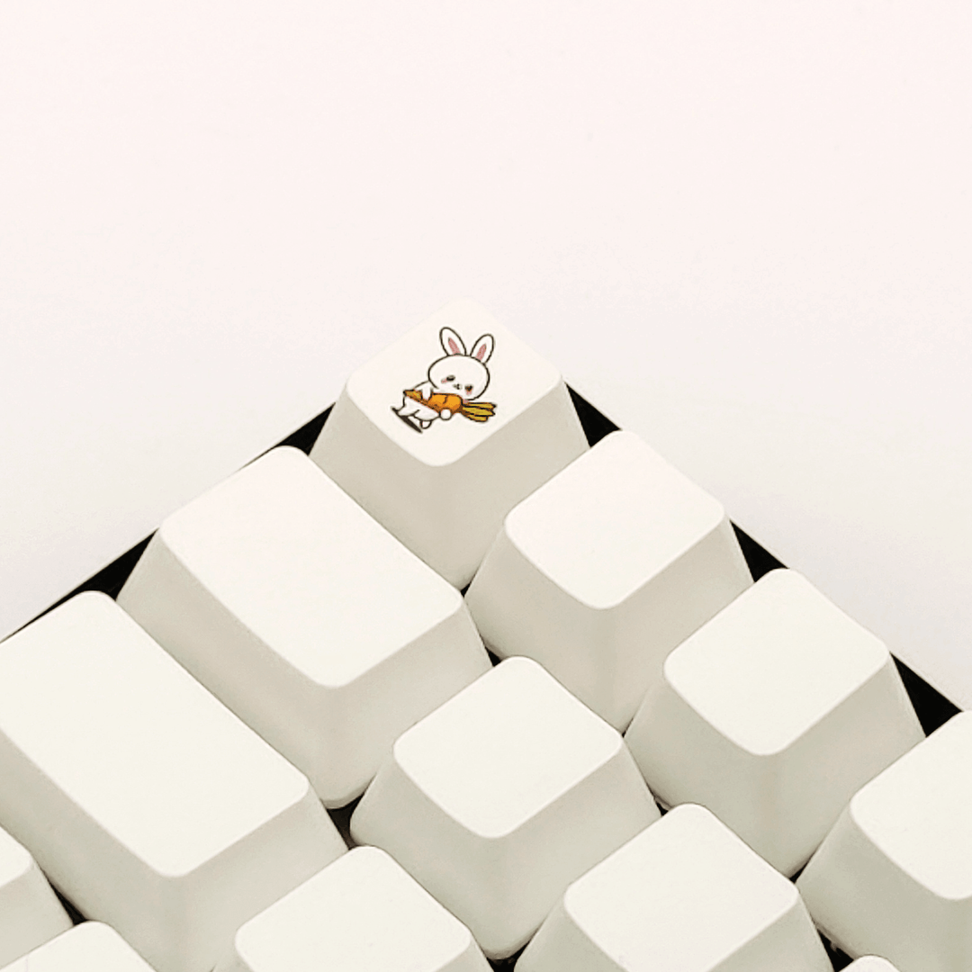 Bunny with Carrot Custom Keycap - kromekeycaps