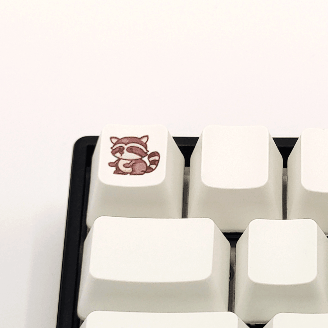 Cute Raccoon Custom Keycap - kromekeycaps
