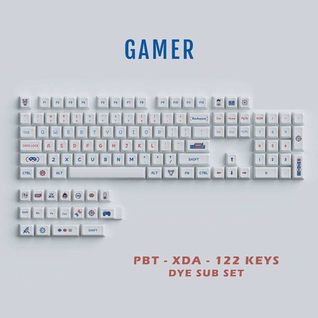 Gamer - XDA - 122 Keycaps - kromekeycaps
