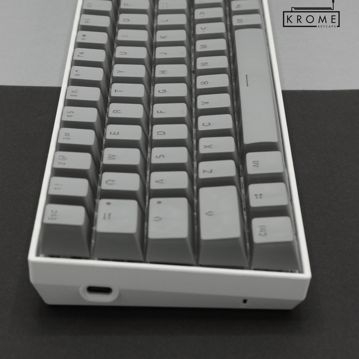 Grey Backlit PBT Keycaps – 65/75% Krome Keycaps LTD Single Colour, USA
