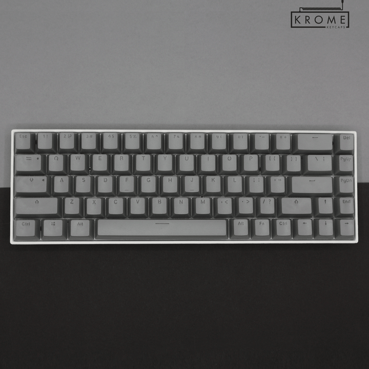 Grey Backlit PBT Keycaps – 65/75% Krome Keycaps LTD Single Colour, USA